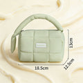 Solid Color Cotton Quilted Top Handle Cosmetic Bag 6S10BOB1042