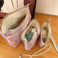 Minimalist Floral Jacquard Poratable Travel Cosmetic Bag MK2BW6W10BOB388