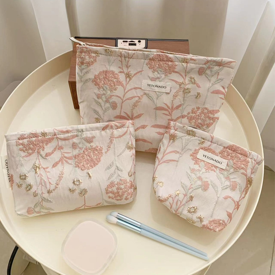 Floral Jacquard Makeup Bag - DippedShop Wholesale - #0723