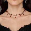 Dark Gothic Crystal Teardrop Fringe Choker P6W6JNC886