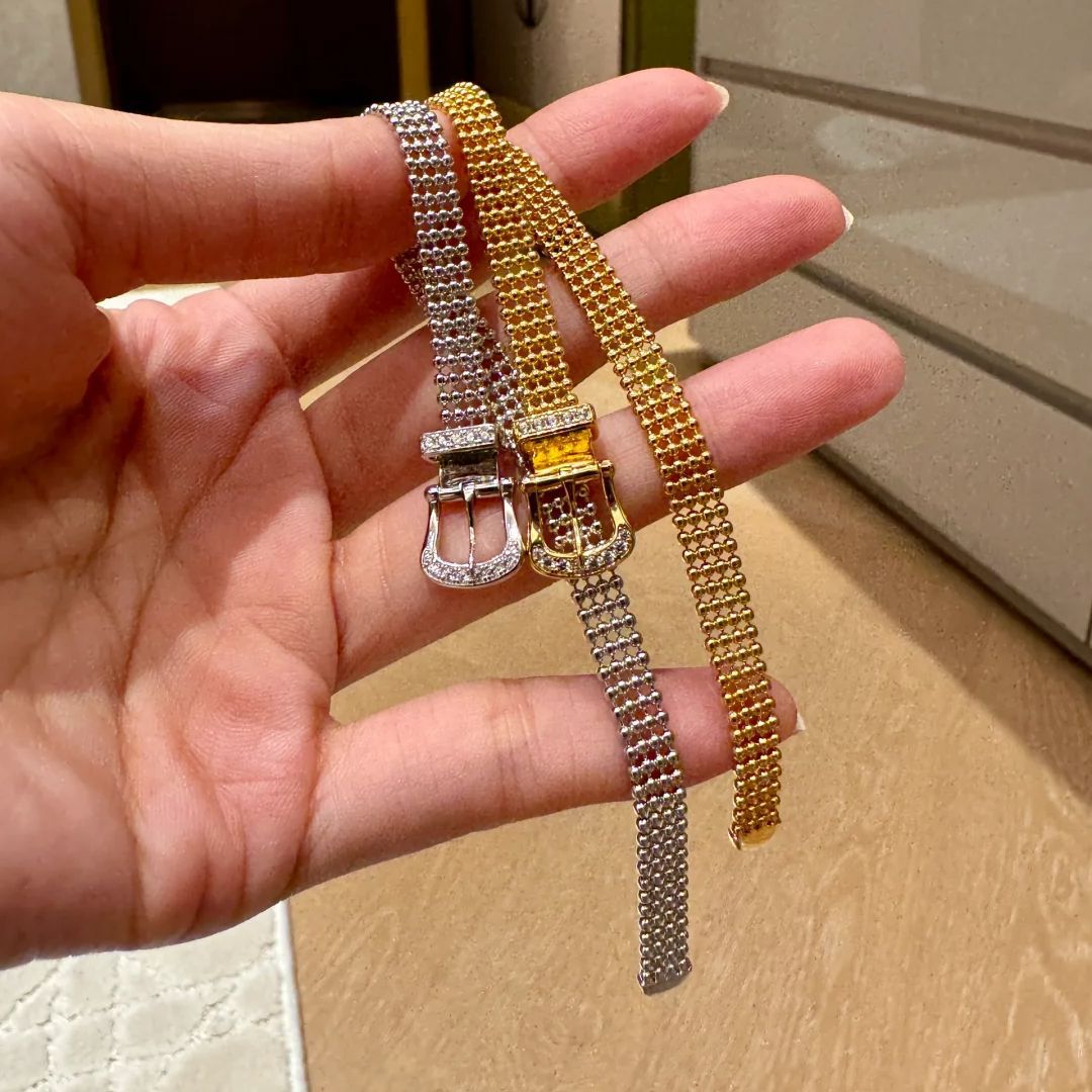 Fashion Gold Plated Watch Band Bangle Bracelet 6W6JBR463