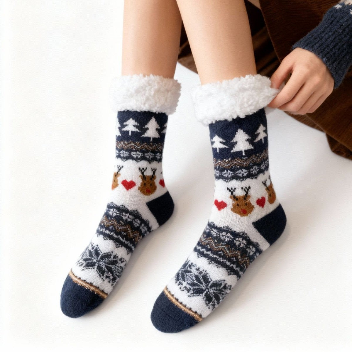 Deer Jacquard Thick Socks - DippedShop Wholesale - #0547