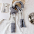 Cute Color Block Striped Knit Slim Scarf 6W6NSW260