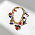 Retro USA Flag Hat Pendant Tassel Necklace 8ZA6JNC289L