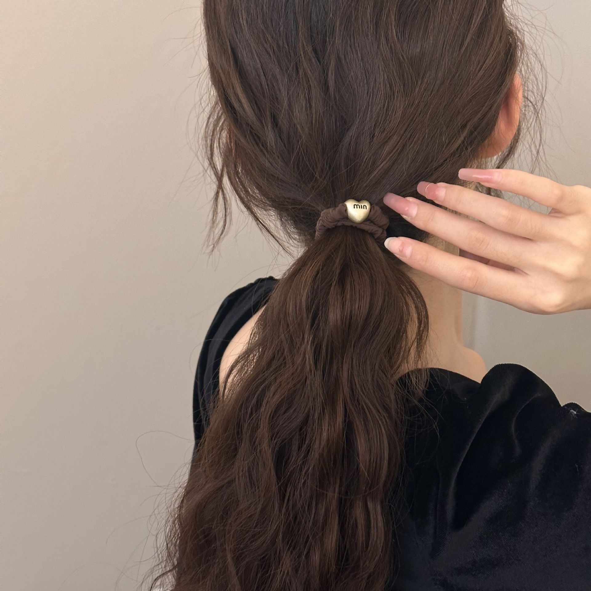 Metal Heart Elastic Hair Tie - DippedShop Wholesale - #2547
