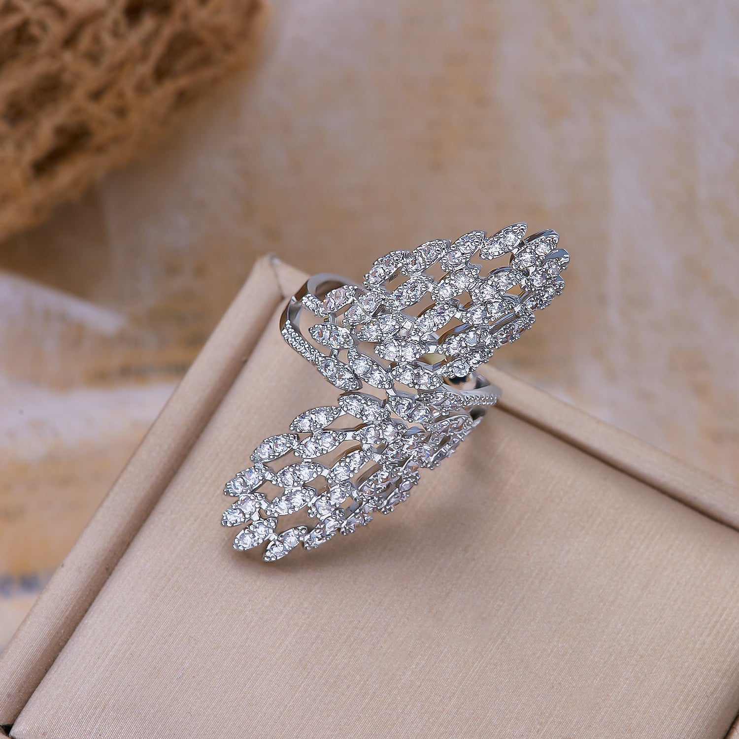Butterfly Rhinestone Open Ring - DippedShop Wholesale - #0259