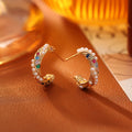 Colorful C-Shaped Stud Earrings - DippedShop Wholesale - #9443