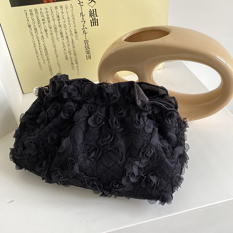 Flower Lace Pearl Cosmetic Bag - DippedShop Wholesale - #8803
