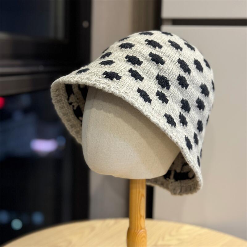 Polka Dot Knit Bucket Hat - DippedShop Wholesale - #1123