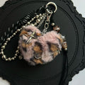 Retro Leopard Plush Pendant Keychain Bag Charm 6W10BBC392