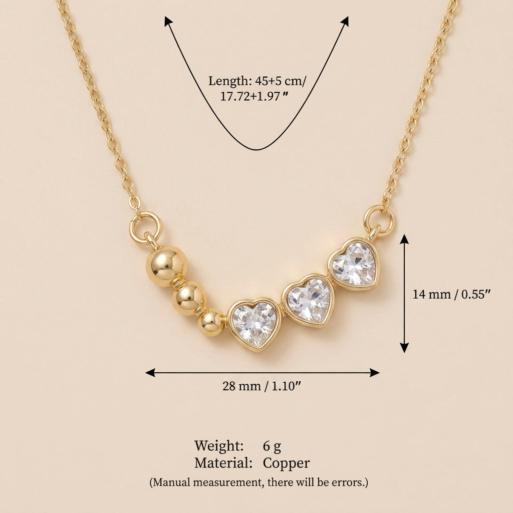 Elegant Gold Plated Heart Rhinestones Pendant Necklace 6W6JNC643