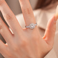 Trendy Square Cubiz Zirconia Engagement Open Ring 6W6JRG370