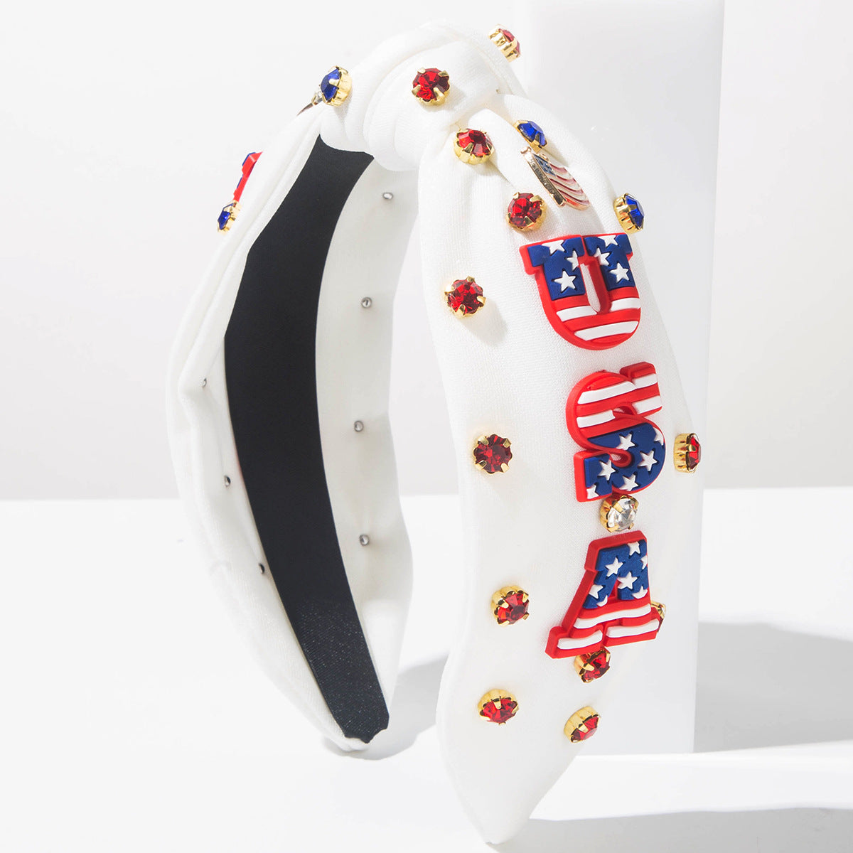 Solid Color USA Flag Patch Hair Band 8AS6HBD58T