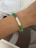Chunky Colorful Enamel Gold Plated Bangle Bracelet 6W6JBR608