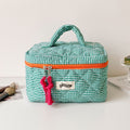 Color Block Plaid Large Capacity Makeup Bag MK2BW6S10BOB57