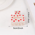 Heart Print Hair Claw - DippedShop Wholesale - #8307