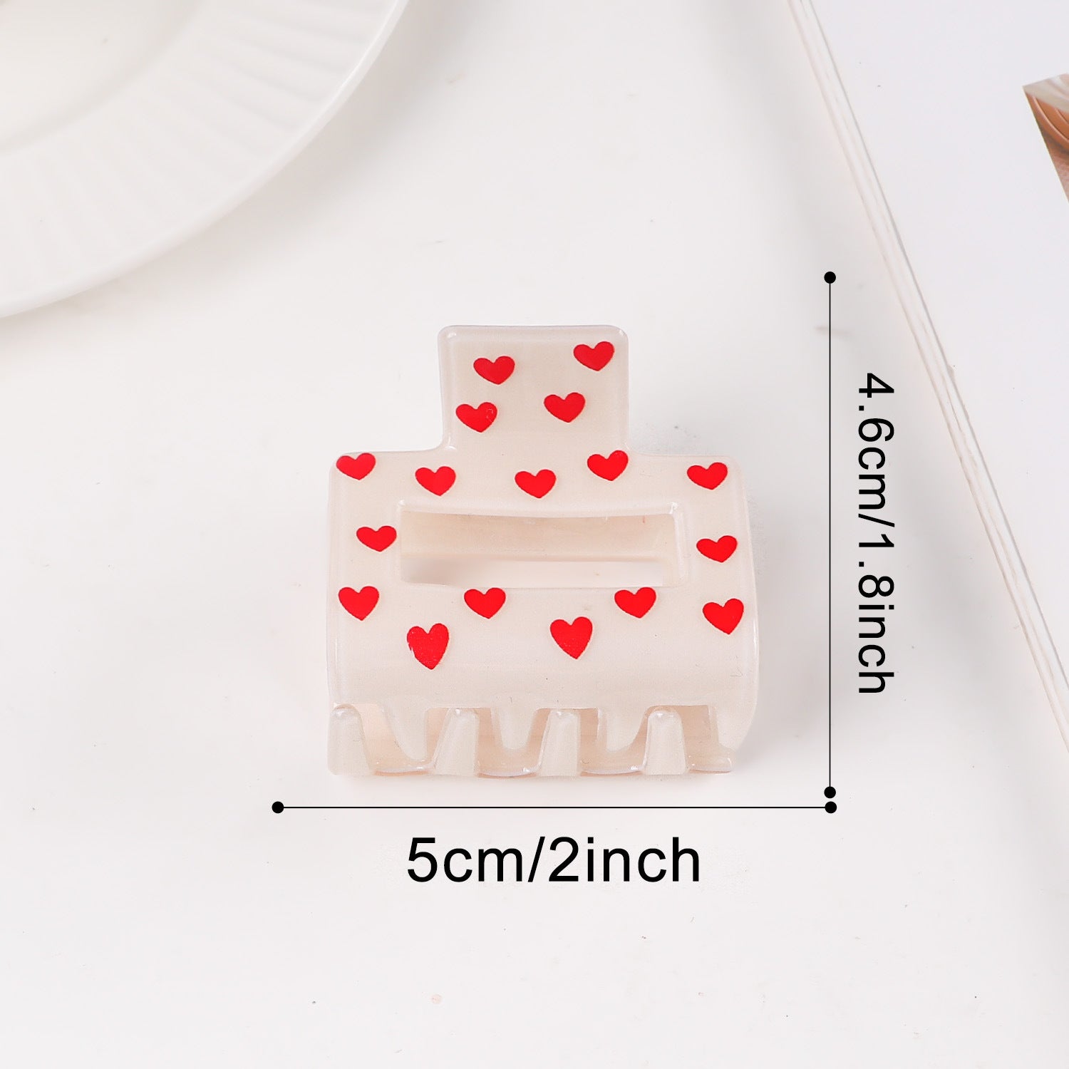 Heart Print Hair Claw - DippedShop Wholesale - #8307