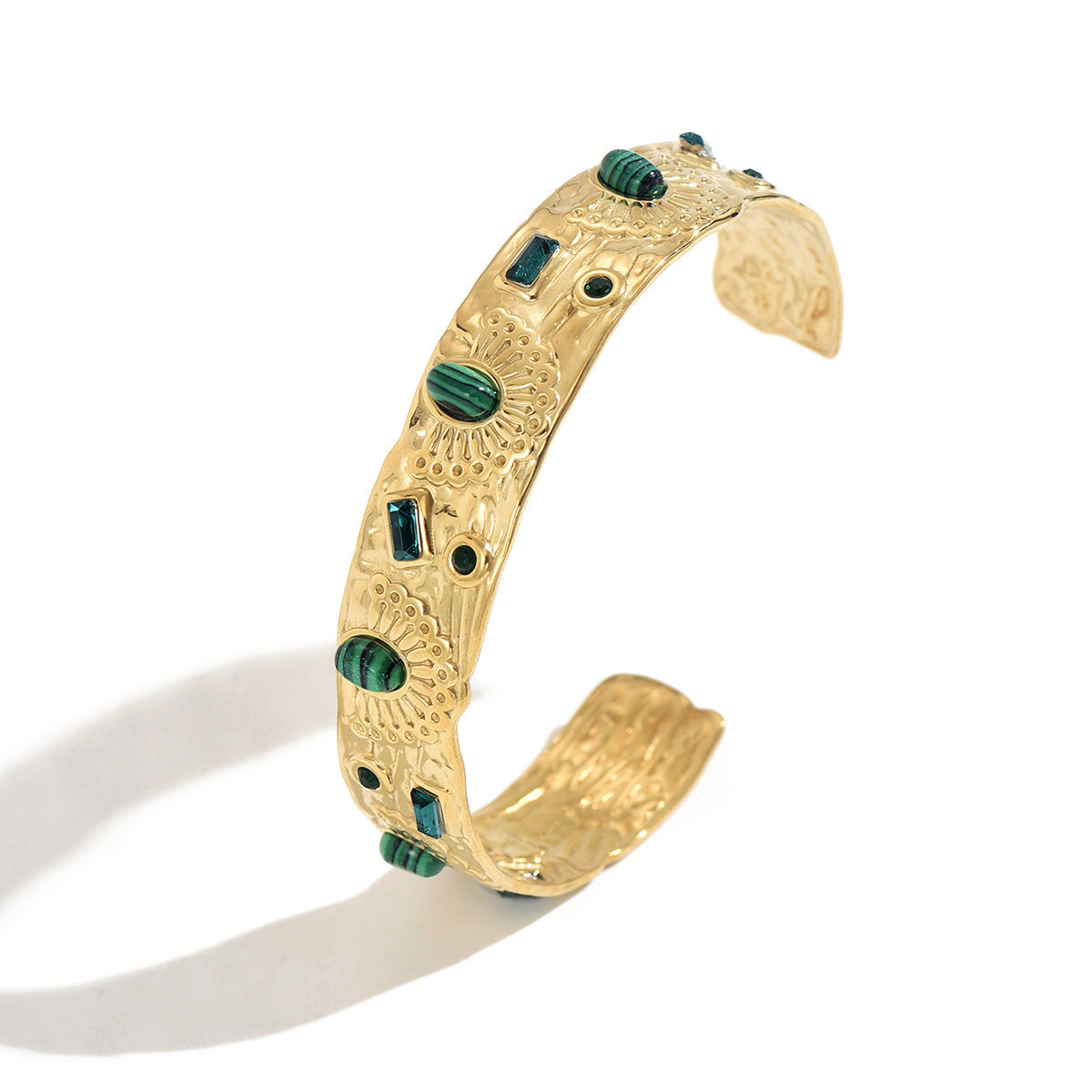 Trendy Gold Plated C-Shaped Open Bracelet 6W6JBR589