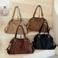 Vintage Large Capacity Studded Tote Bag 6W10BBG1858