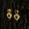 Retro Gold Heart Earrings - DippedShop Wholesale - #2787