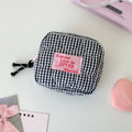 Cute Plaid Quilted Shell Mini Makeup Bag MK2BW6S10BOB58