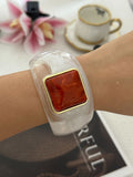 Chunky Oval Resin Wide Bangle Bracelet 6W6JBR606