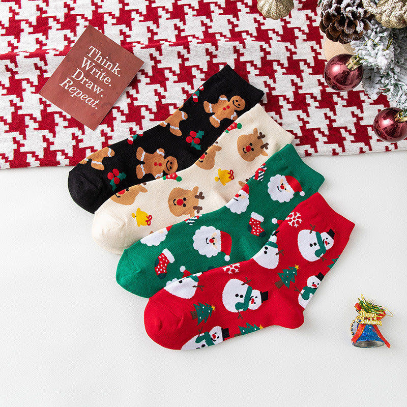 Cute Christmas Pattern Crew Socks 6W8FSO904