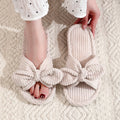 Open Toe Bow Slippers - DippedShop Wholesale - #4195