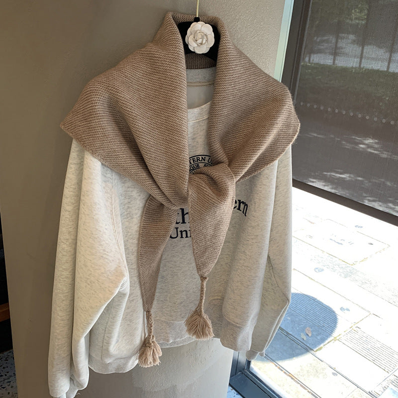 Knit Triangle Scarf Shawl - DippedShop Wholesale - #8179