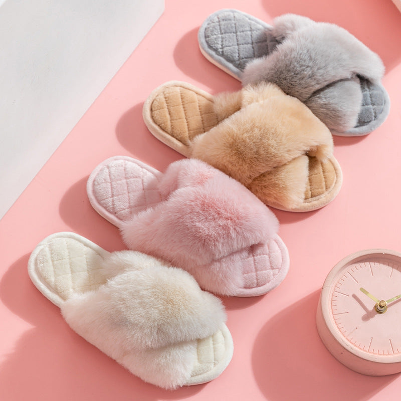 Fuzzy Plush Indoor Slippers - DippedShop Wholesale - #1715