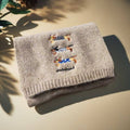 Cute Dachshund Embroidery Warm Knit Scarf 6W6NSC131