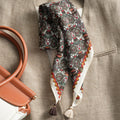 Simple Polka Dots Print Tassel Silk Scarf 6W6NSI200