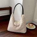 Minimalist Solid Color Large Capacity Plush Shoulder Bag 6W10BBG1927