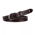 Trendy Hollow Out Solid Color Leather Belt 6W6JBT175
