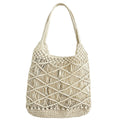 Solid Color Hand Woven Hollow Tote Bag 8CW6BBG530L