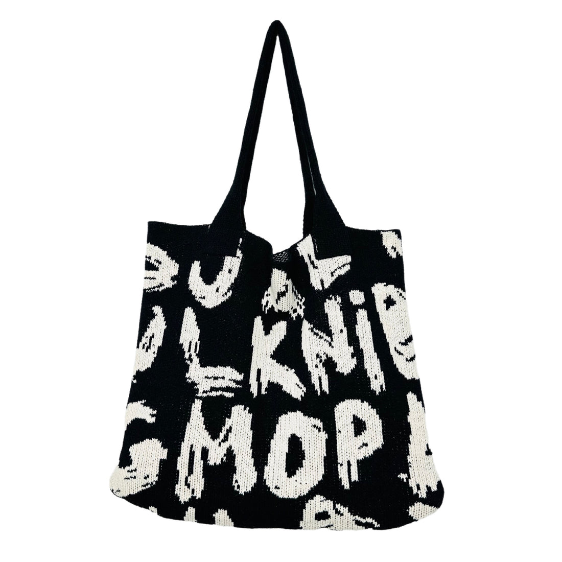 Letter Print Large Capacity Knit Tote Bag DPB1110