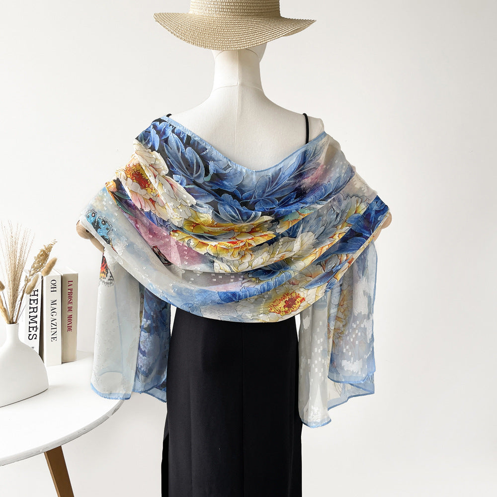 Floral Burnout Shawl - DippedShop Wholesale - #9251