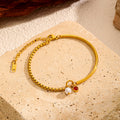 Elegant Pearl Gold Plated Chain Bracelet 6W6JBR526