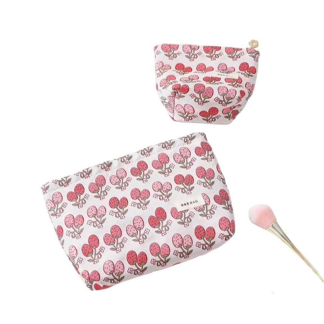 Strawberry Print Cosmetic Bag - DippedShop Wholesale - #0515