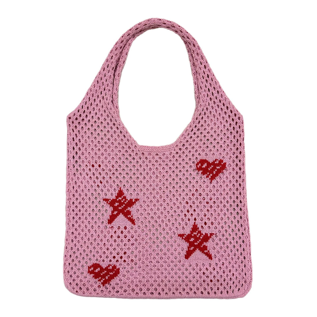 Star Print Knit Tote - DippedShop Wholesale - #7123