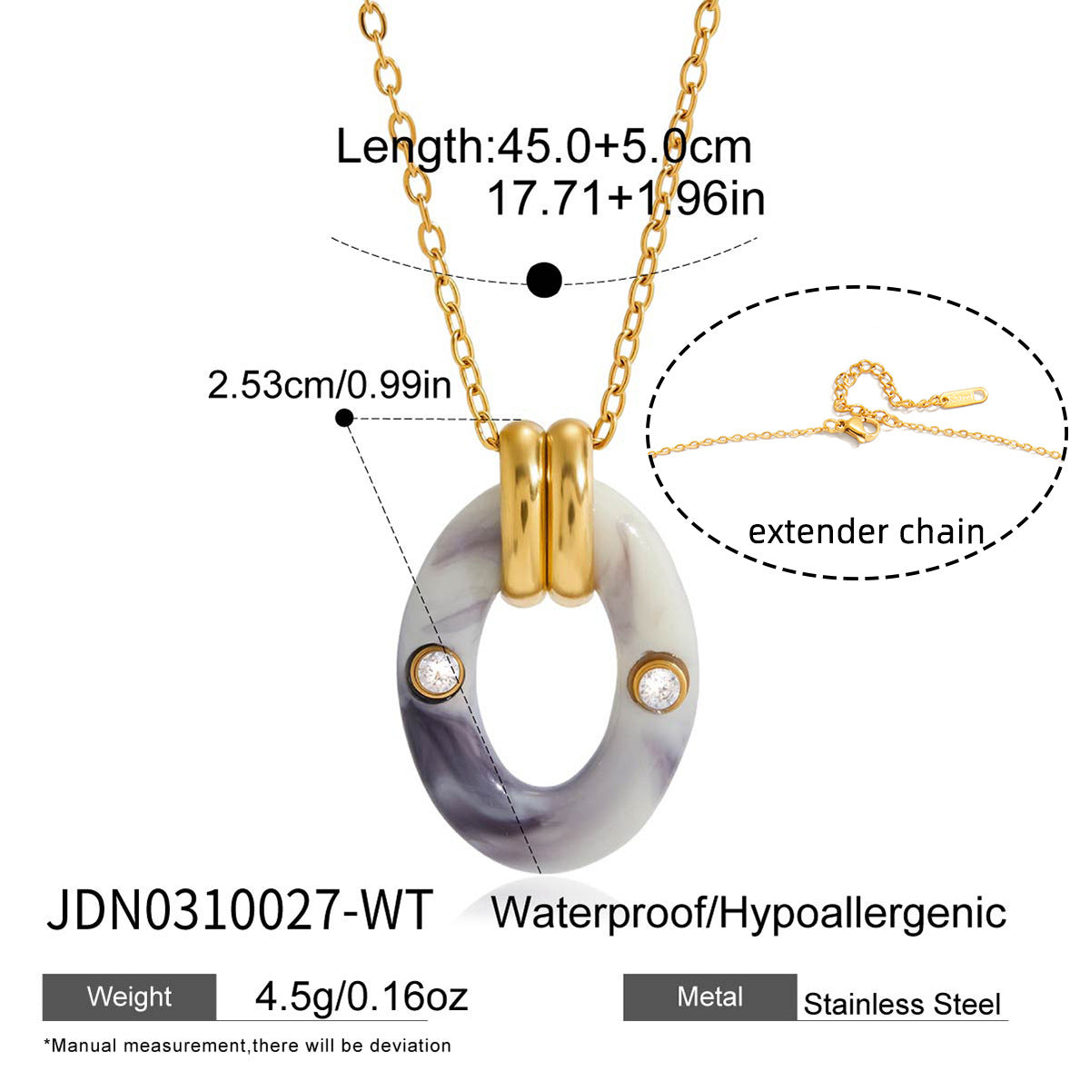 Vintage Gold Oval Pendant Necklace - DippedShop Wholesale - #5475