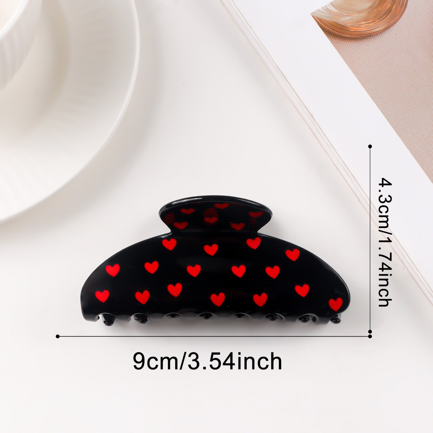 Heart Print Hair Clip - DippedShop Wholesale - #8019