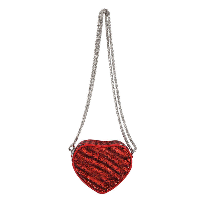 Sparkly Rhonestone Heart Shape Purse Crossboay Bag 6W10BBG1735