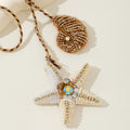 Stylish Rhinestones Beads Starfish Pendant Keychain 6W10BBC781