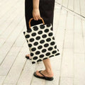 Vintage Polka Dots Bamboo Handle Handbag 6W10BBG1321