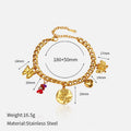 Stylish Gold Plated Heart Floral Pendant Bracelets 6W6JNC636