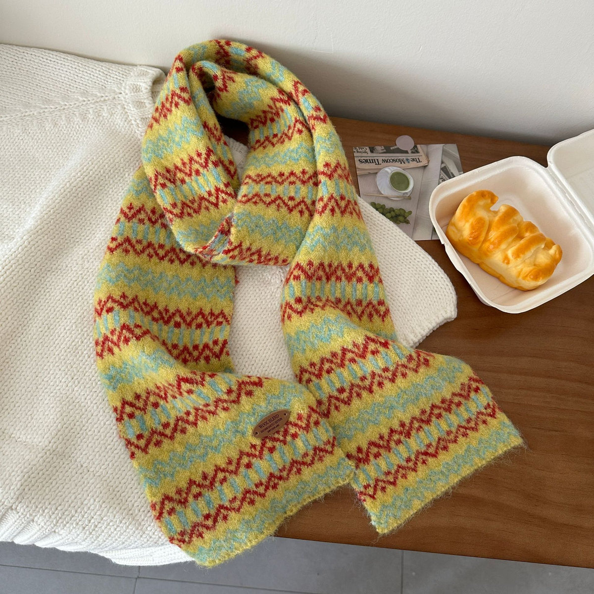 Fair Isle Knit Scarf - DippedShop Wholesale - #3939