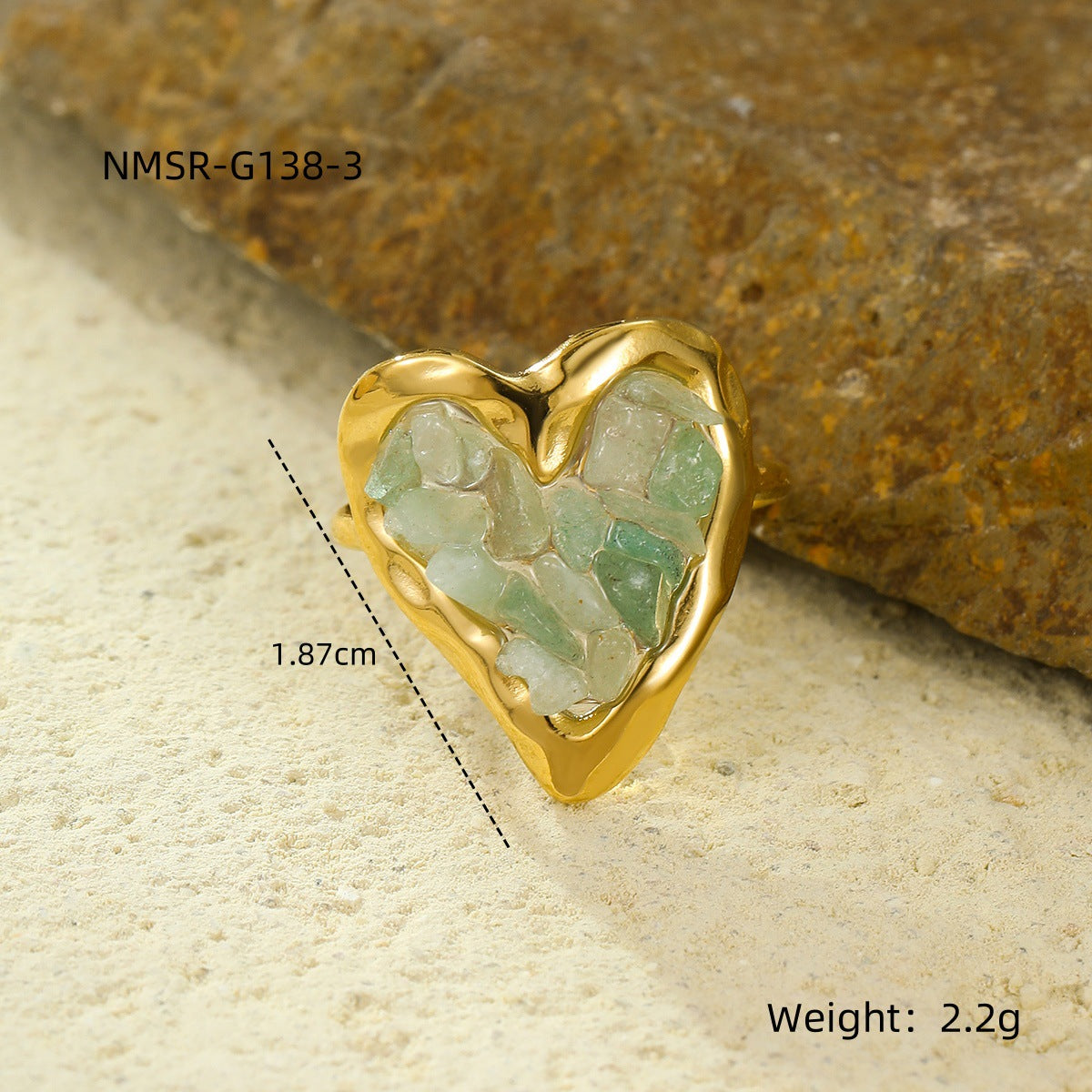 Elegant Crystal Heart Gold Pla - DippedShop Wholesale - #6755