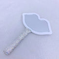 Sparkly Rhinestone Lip Shaped Handheld Mirror 6C5MR103