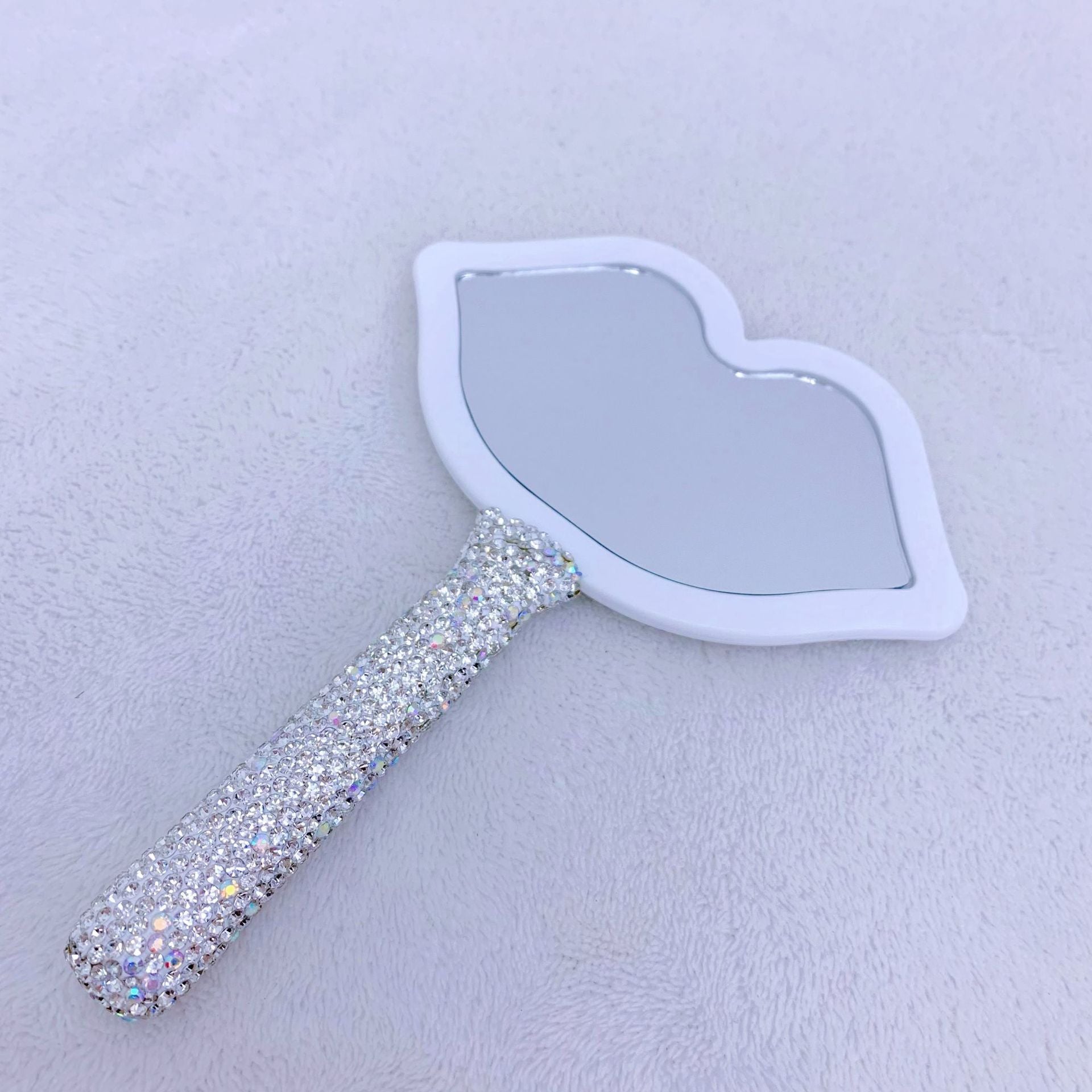 Sparkly Rhinestone Lip Shaped Handheld Mirror 6C5MR103